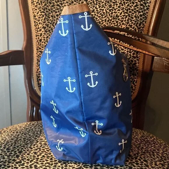 Top it Off Anchor blue and white tote bag, fair used condition - Picture 2 of 12